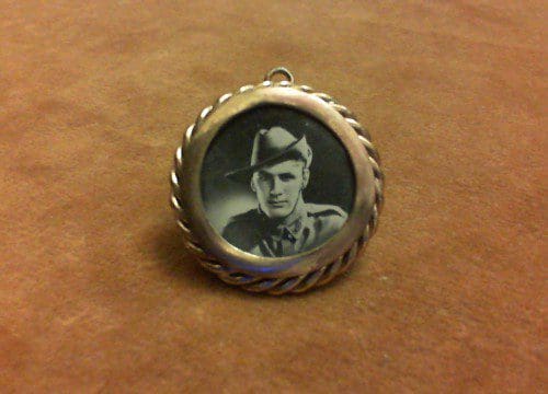 Soldier Photo Gilt Sweetheart Locket - Southside Antiques Centre