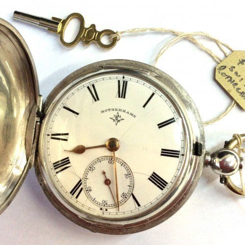 Gents Rotherhams Sterling Silver Full Hunter Pocket Watch - Southside ...