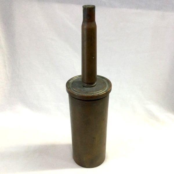 WWII Trench Art, a brass shell case box, 25lb shell dated 1941